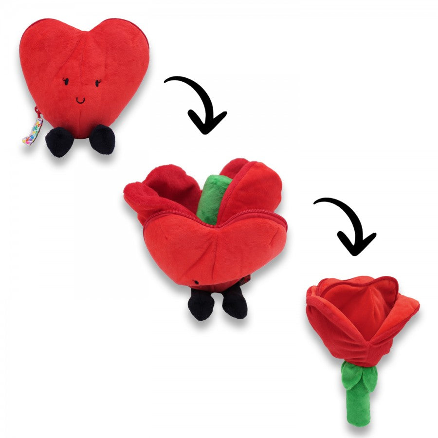 Flipetz Heart Turns into a Rose | 2-in-1 Plush Toy | BabyLions Flipetz Heart Turns into a Rose | 2-in-1 Plush Toy | BabyLions