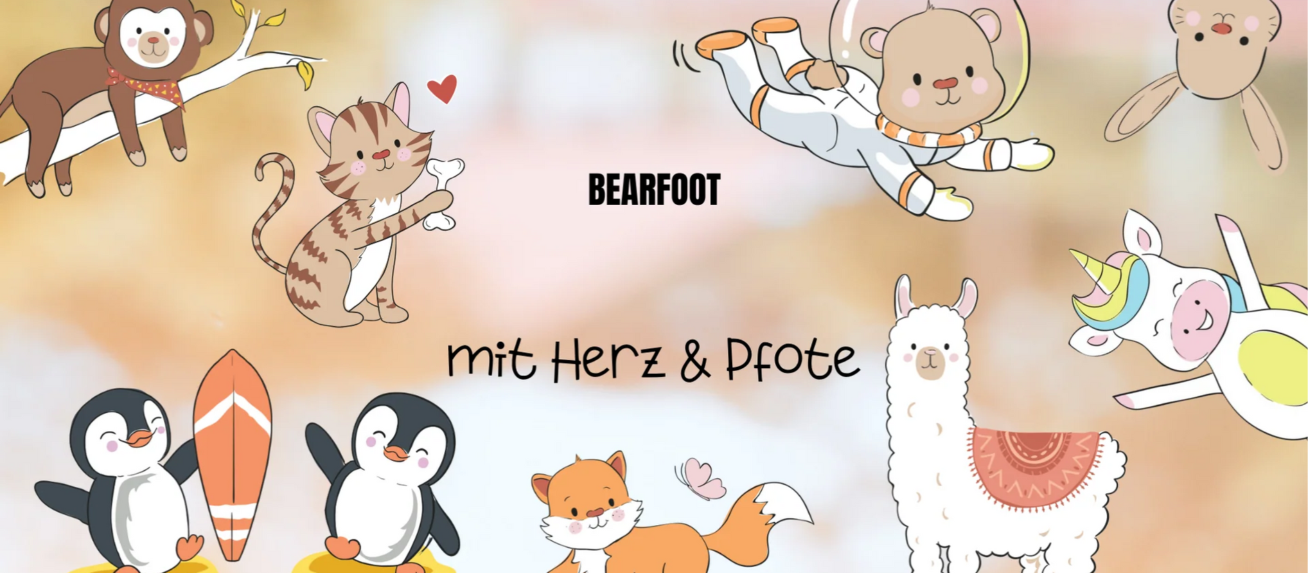 Bearfoot® Baby- und Kinderprodukte Illustration mit Tieren – liebevolle Designs für Babys, Kleinkinder und Geschenkideen bei BabyLions®