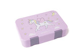 Brotbox Kinder Einhorn 650 ml lila – auslaufsichere Lunchbox mit Fächern für Kindergarten und Schule