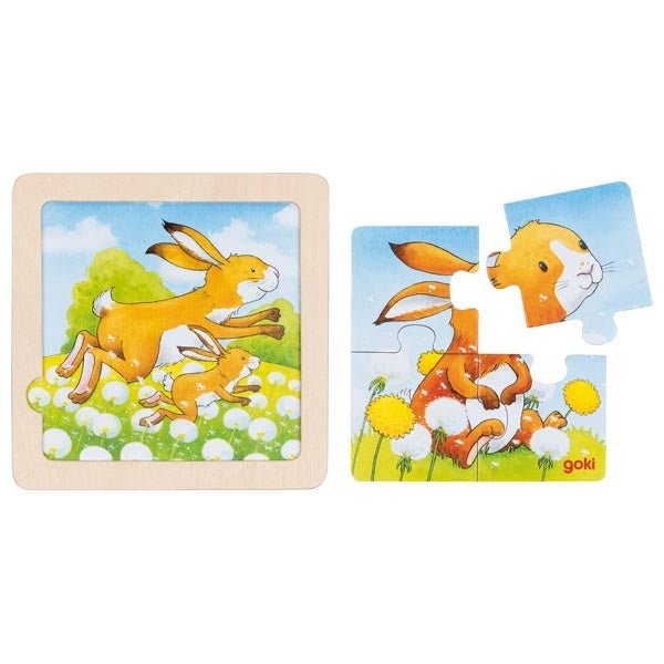 Holzpuzzle Hase für Kinder – süßes Tierkinder-Motiv zum spielerischen Lernen – BabyLions®