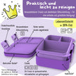 Lila Kinder Brotdose mit herausnehmbarem Einsatz, Silikondichtung und 3 auslaufsicheren Fächern, BPA-freie Bento Lunchbox für Kindergarten und Schule