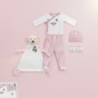 Real Madrid Baby Geschenk-Set 5-teilig in Rosa mit Schmusetuch – offizielle Baby-Erstausstattung zur Geburt
