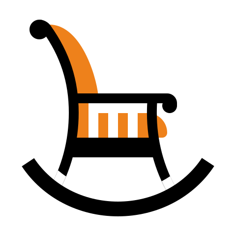 Schaukelstuhl als Symbol für Komfort und Geborgenheit – steht für entspannte, kinderfreundliche Produkte bei BabyLions