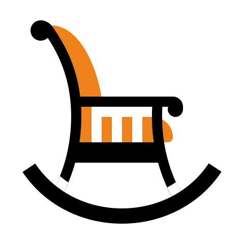 Schaukelstuhl als Symbol für Komfort und Geborgenheit – steht für entspannte, kinderfreundliche Produkte bei BabyLions