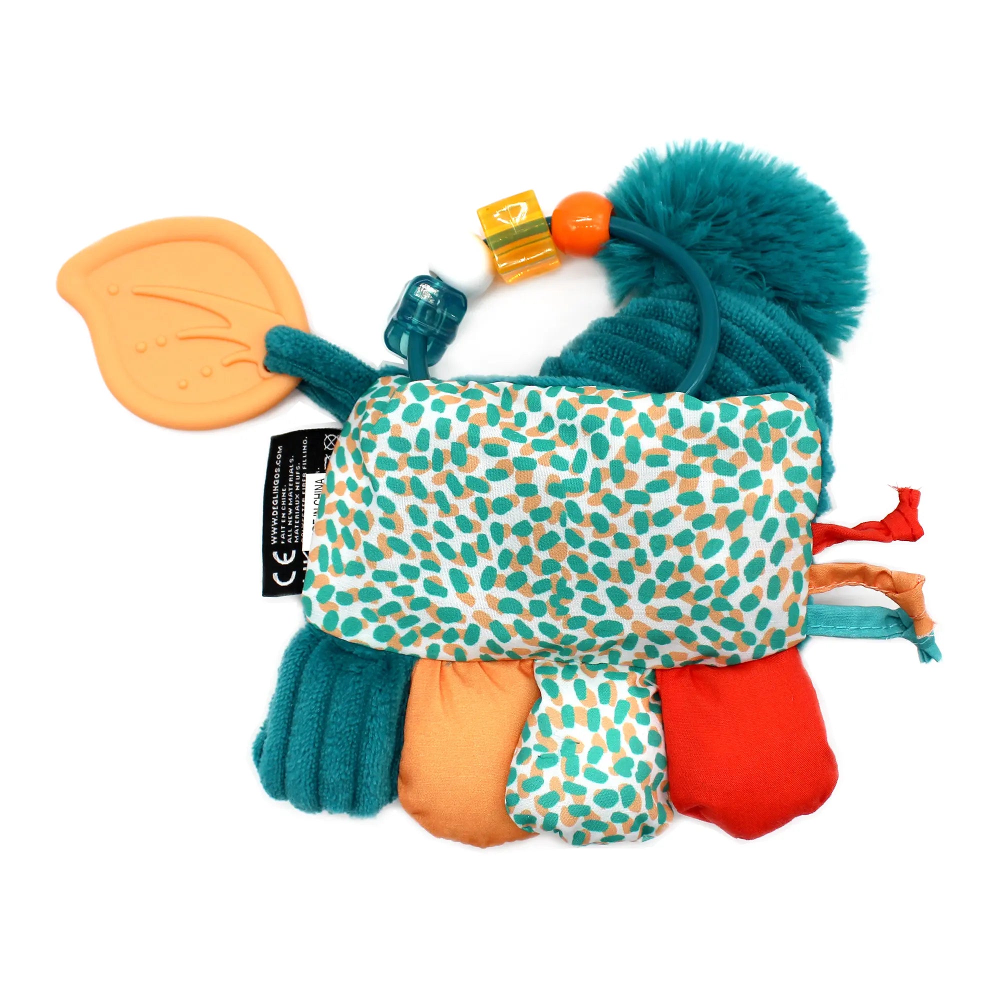 Activity Rassel Koala aus Stoff mit Beißring und verschiedenen Materialien zur sensorischen Förderung von Babys
