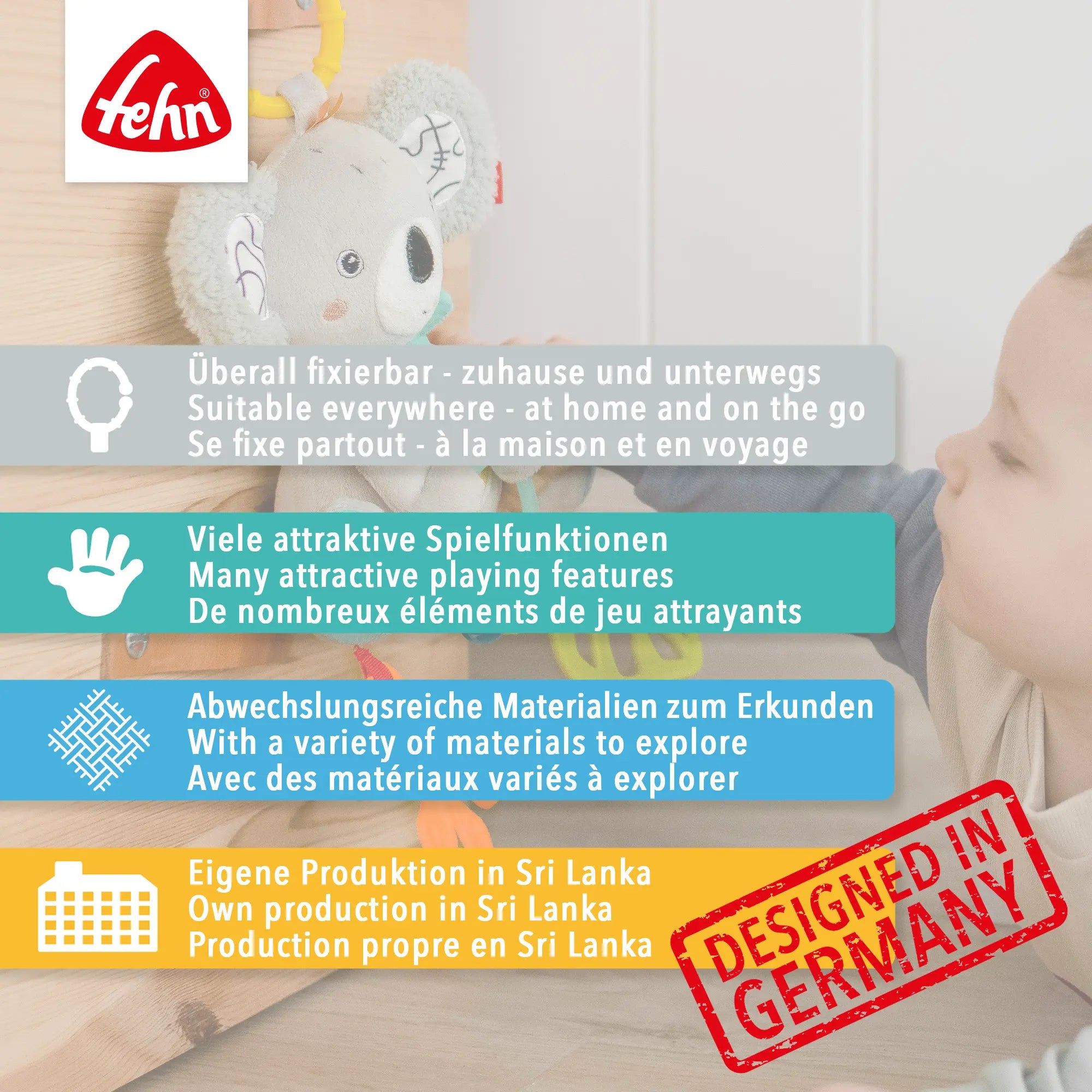 Activity Würfel Baby Capybara – Motorikspielzeug mit vielen Spielfunktionen, verschiedenen Materialien und vielseitig für zuhause und unterwegs nutzbar