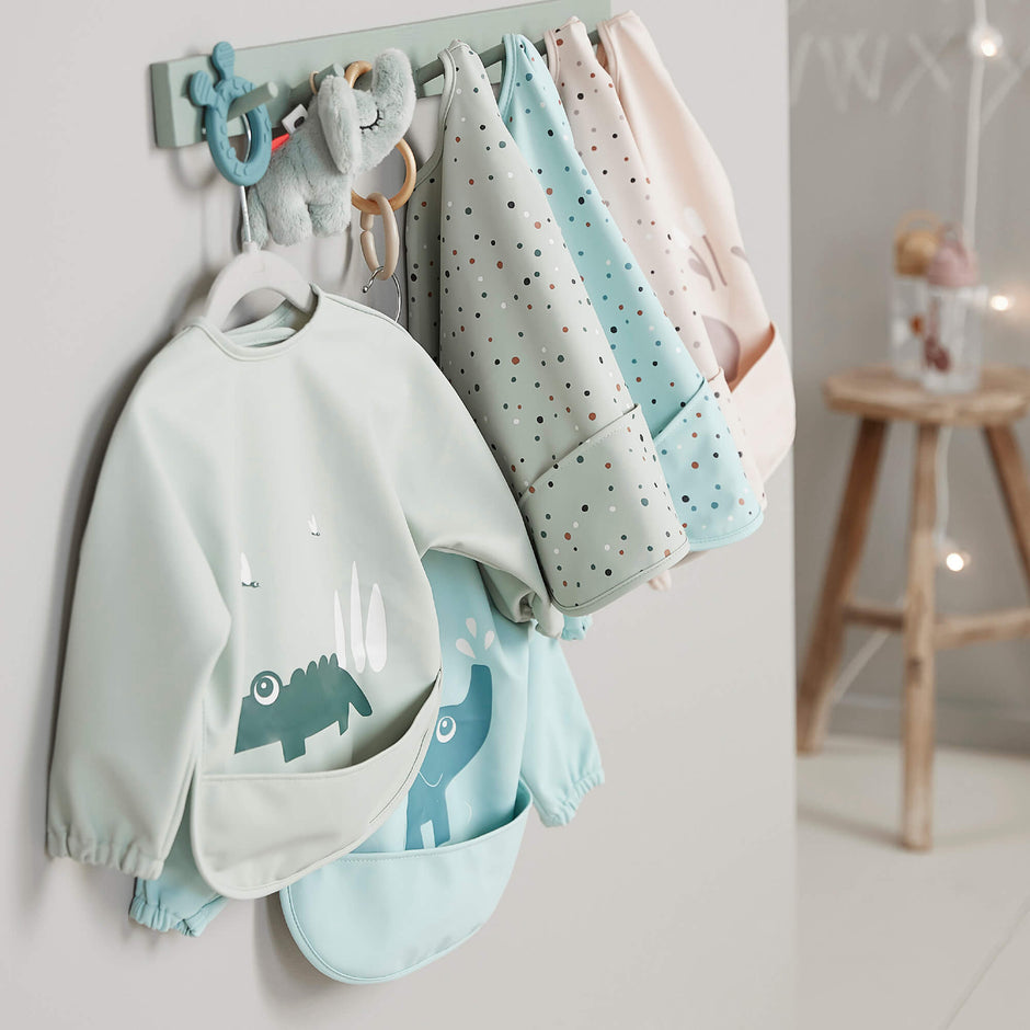 Ärmeltaschen - Lätzchen – Grün & Pink - Babylions