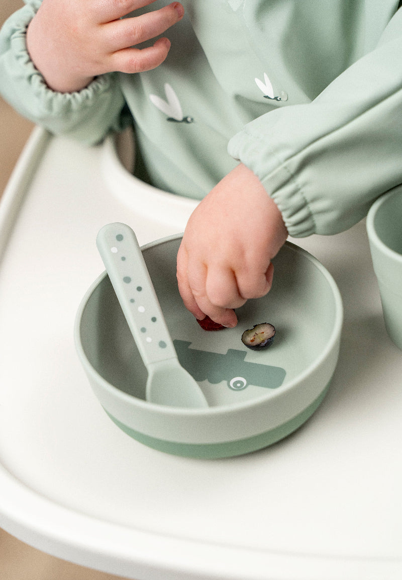 Ärmeltaschen - Lätzchen – Grün & Pink - Babylions