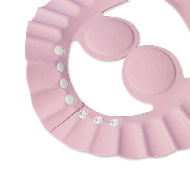 Rosa Baby Duschhaube mit verstellbaren Druckknöpfen zum Schutz der Augen beim Haarewaschen für Babys und Kinder
