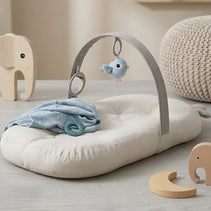 Baby Spielbogen mit weicher Spielmatte und hängendem Spielzeug – Motorikspielzeug und Baby Gym für Neugeborene und Babys