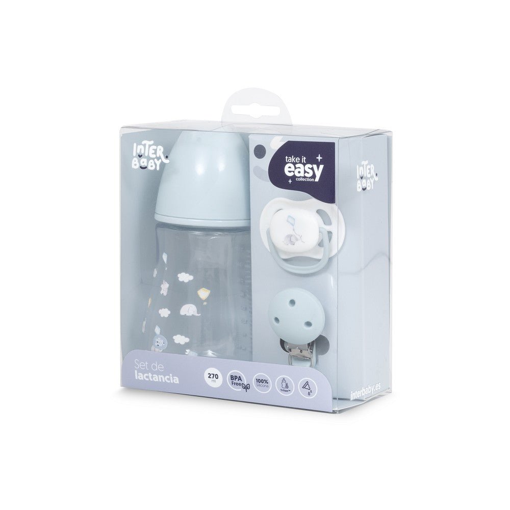 Baby Still - & Trink - Set 3 - teilig – Flasche, Schnuller & Clip - Babylions