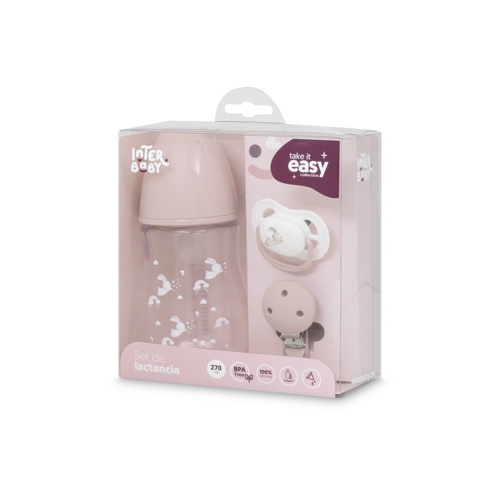 Baby Still - & Trink - Set 3 - teilig – Flasche, Schnuller & Clip - Babylions