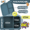 Bearfoot Kinder Brotdose blau auslaufsicher mit 3 getrennten Fächern und 650 ml Volumen – Lunchbox für Kindergarten und Schule
