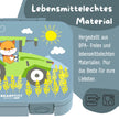 Bearfoot Kinder Brotdose blau mit Traktor-Motiv aus BPA-freiem lebensmittelechtem Material – Lunchbox für Kindergarten und Schule