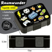 Bearfoot Kinder Brotdose schwarz 650 ml – auslaufsichere, kompakte Lunchbox mit handgezeichnetem Sticker-Design für Kindergarten, Schule und unterwegs
