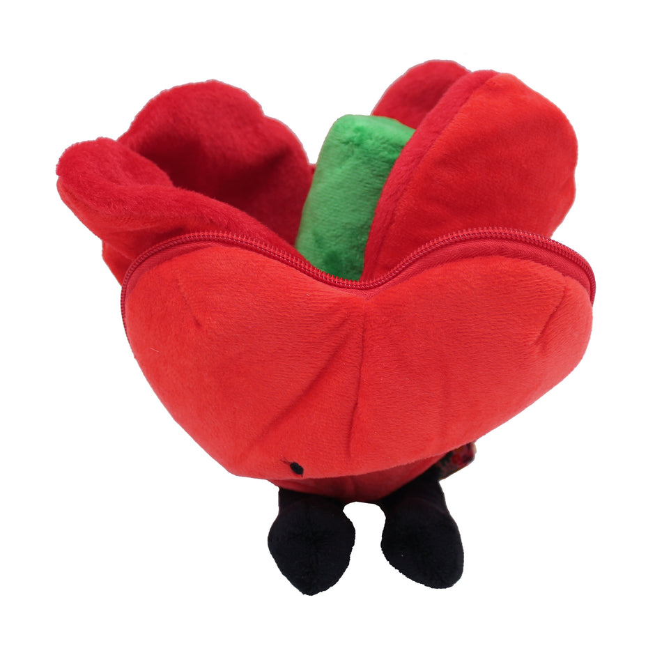 Flipetz 2in1 Herz Blume Kuscheltier rot – wandelbares Plüschtier Herz wird zur Blume für Kinder
