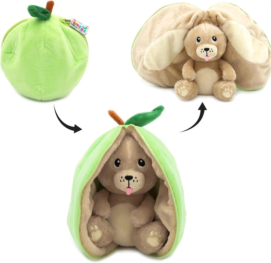 Flipetz – Hund in Apfel | 2 - in - 1 Plüschfigur - Babylions