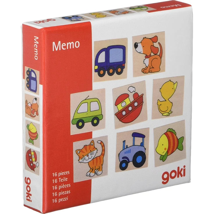 eitliche Verpackung Holz Memo Spiel für Kinder mit Tier- und Fahrzeugmotiven – 16 Teile