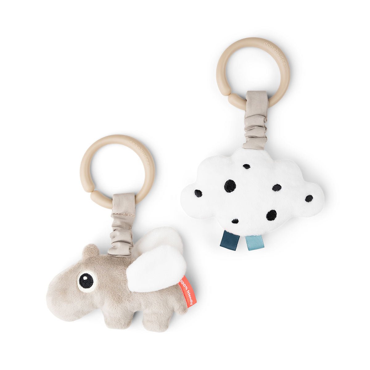 Hängespielzeug 2er Set Wally und Happy Clouds von Done by Deer für Baby Aktivitätsbogen