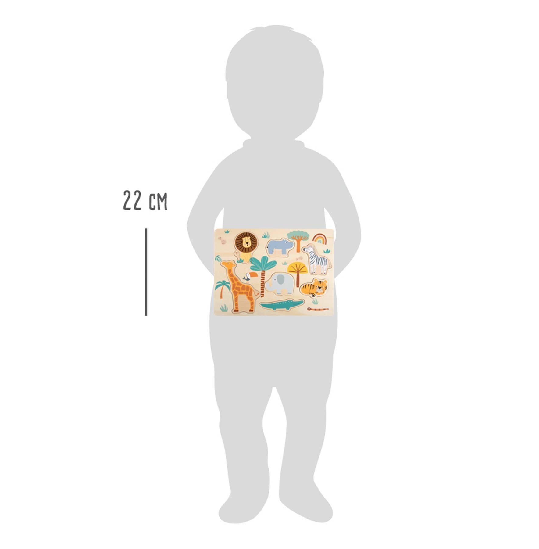 Holz Steckpuzzle Größe Vergleich Kind 22 cm
