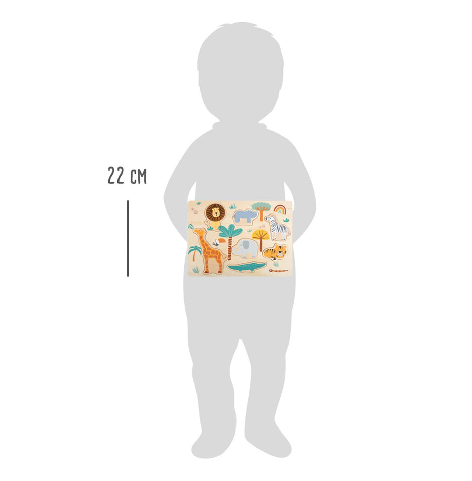 Holz Steckpuzzle Größe Vergleich Kind 22 cm