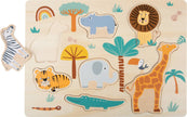 Holz Steckpuzzle Safari Tiere mit herausnehmbaren Teilen