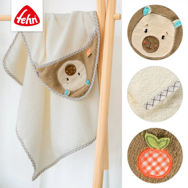 Kapuzenhandtuch Capybara Baby aus weichem Frottee mit liebevollen Details, hautfreundlich, saugfähig und kuschelweich für Neugeborene