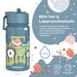 Blaue Kinder-Trinkflasche aus Edelstahl mit Traktor-Motiv, BPA-frei und lebensmittelecht, 400 ml Fassungsvermögen – ideal für Kindergarten, Schule und unterwegs