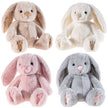 Weiches Kuscheltier Hase mit Schlappohren für Babys in vier Farben (beige, weiß, rosa und grau), flauschiges Plüschtier zum Kuscheln und Einschlafen