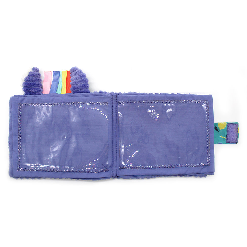 Les Deglingos Baby Fotoalbum Kiprokos das Zebra – Stoff-Fotoalbum für Babys mit transparenten Fotofächern