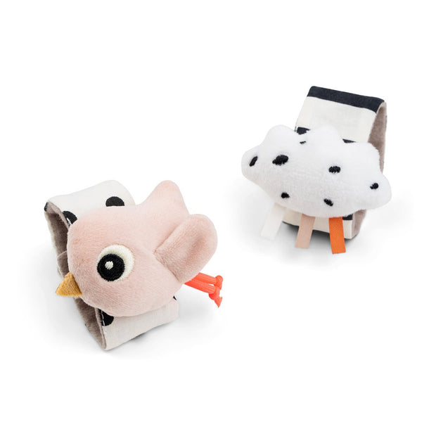 Rasselarmband für Babys – Weiches Handgelenkspielzeug – Rosa- Babylions