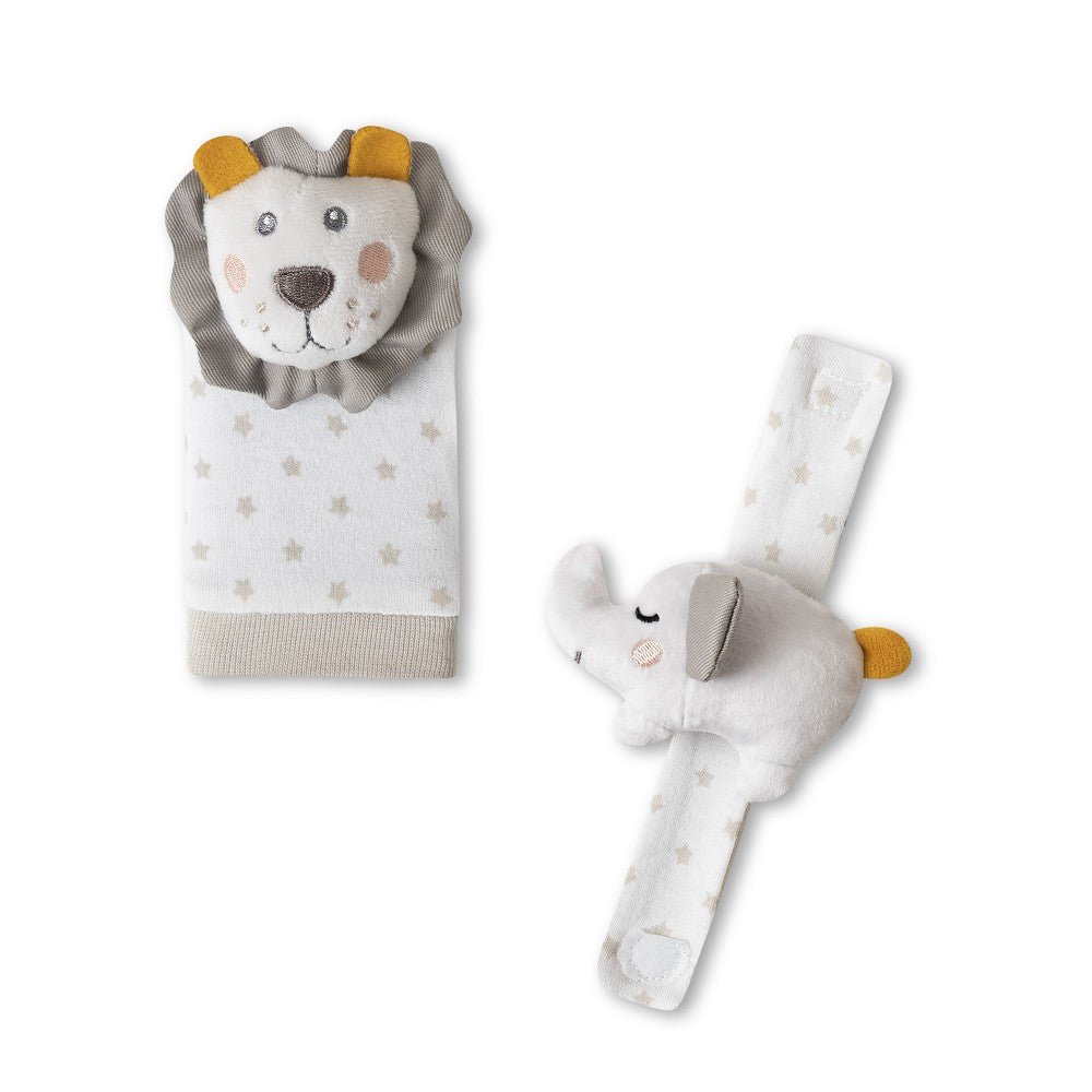 Rasselarmband Set für Babys – Löwe oder Krake - Babylions