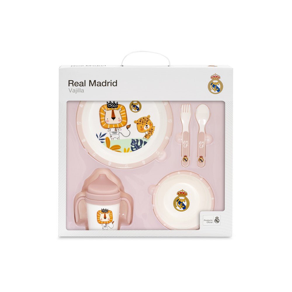 Real Madrid Baby Geschirrset 5 - teilig – Rosa oder Blau - Babylions