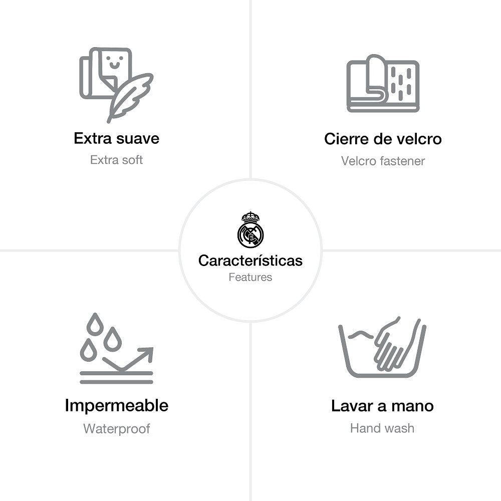 Real Madrid Baby Lätzchen Eigenschaften – extra weich, wasserdicht, Klettverschluss, Handwäsche geeignet