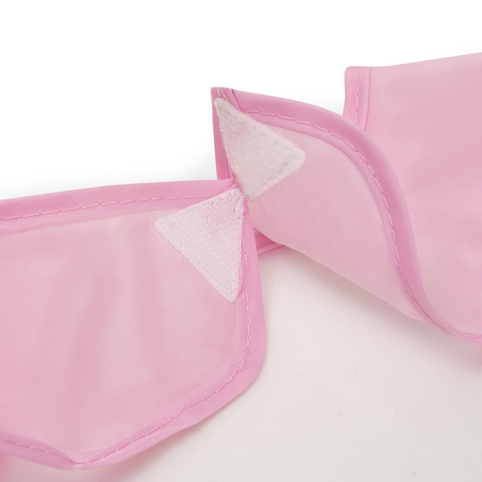 Real Madrid Baby Langarm-Lätzchen Klettverschluss Detail – wasserdichtes Ärmellätzchen in Rosa für Babys