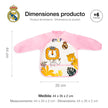 Real Madrid Baby Langarm-Lätzchen rosa mit Löwenmotiv – Maße 44 × 35 cm, wasserdichtes Ärmellätzchen ab 6 Monaten