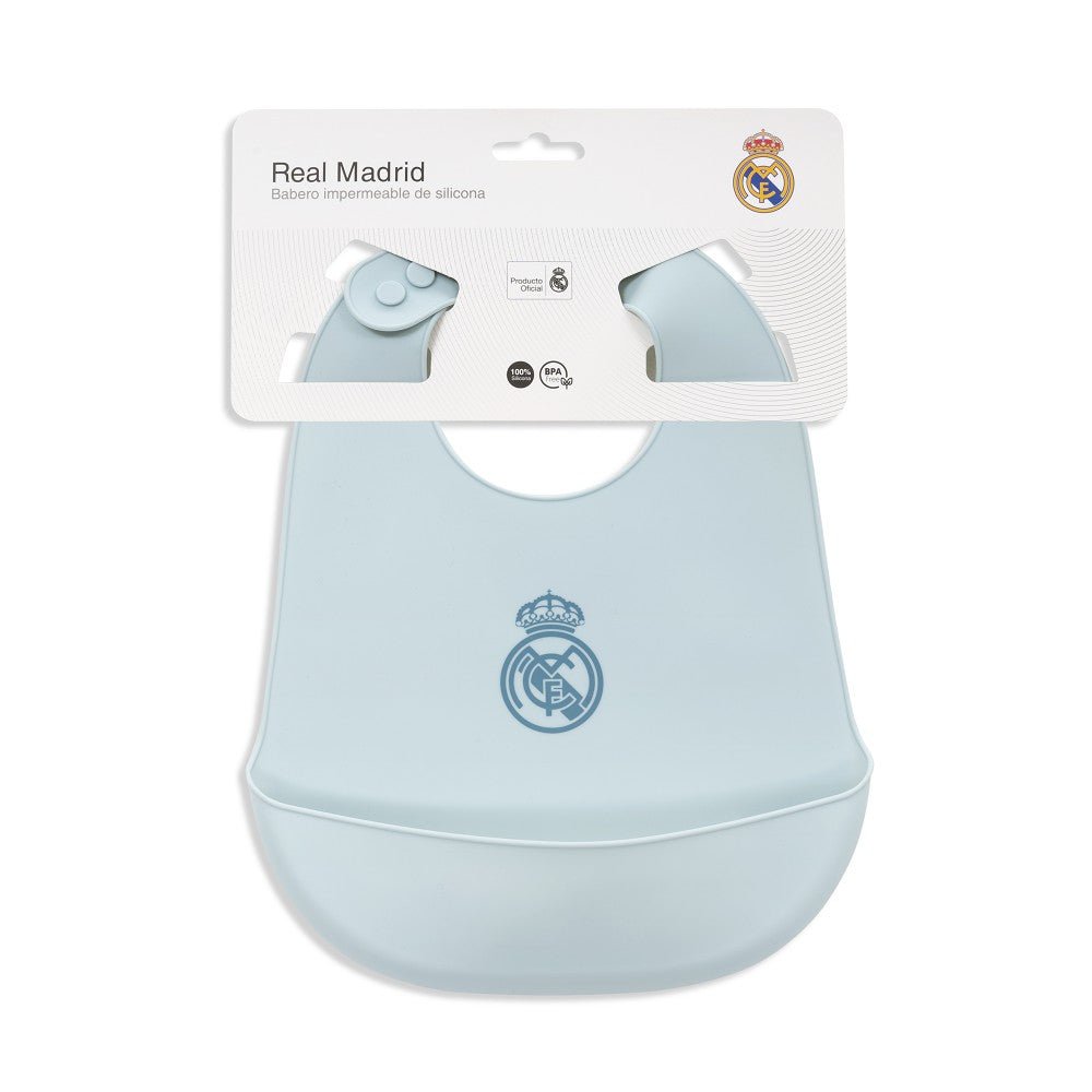 Real Madrid Baby Lätzchen aus Silikon – Rosa oder Blau, BPA - frei - Babylions
