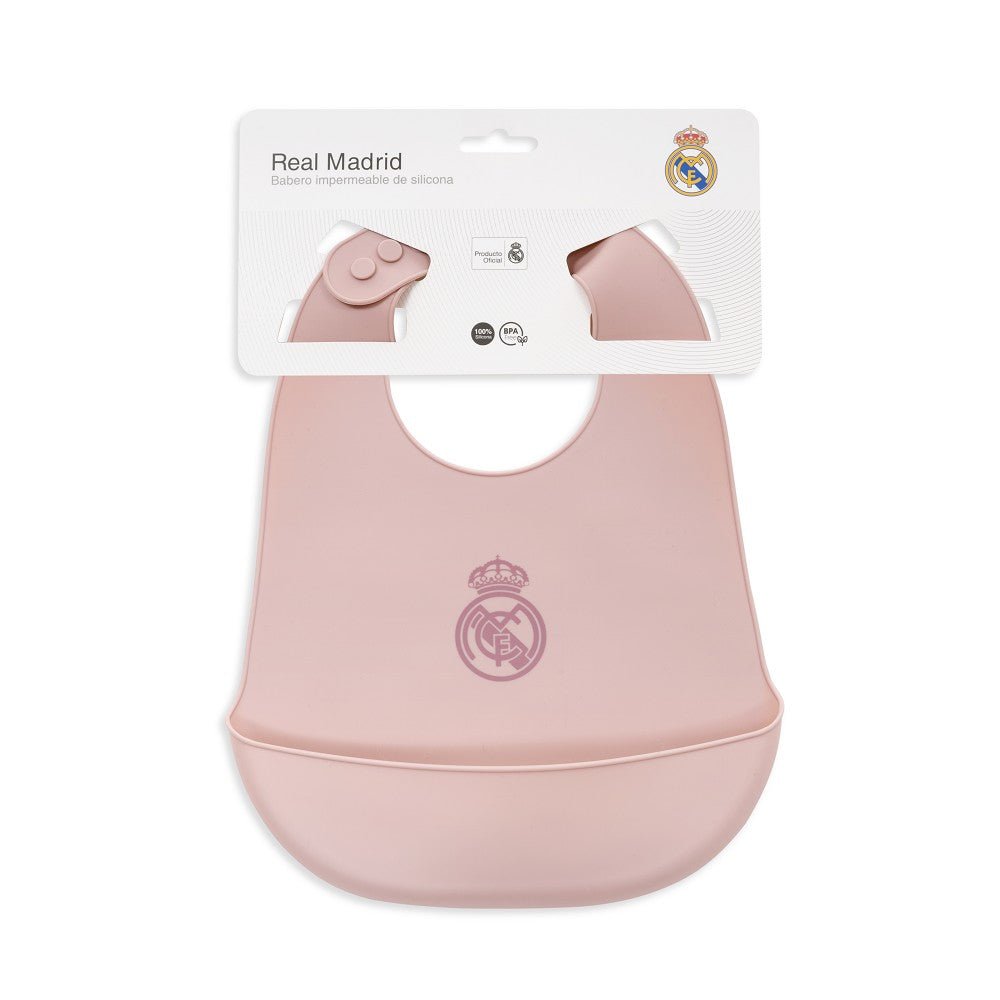 Real Madrid Baby Lätzchen aus Silikon – Rosa oder Blau, BPA - frei - Babylions