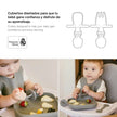 Baby Lernbesteck Silikon ergonomisch rosa Real Madrid Set Löffel und Gabel für selbstständiges Essen Kleinkinder