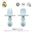 Real Madrid Baby Lernbesteck Set aus Silikon Blau mit Maßen 8 x 5 x 5 cm
