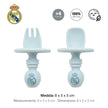 Real Madrid Baby Esslernbesteck blau aus Silikon Maße 8x5x5 cm Set mit Löffel und Gabel