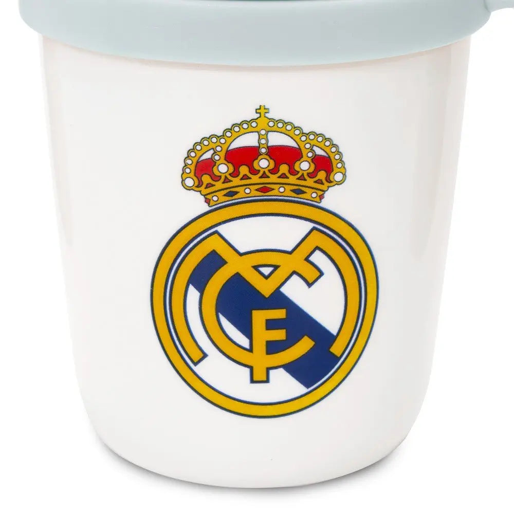 Real Madrid Logo auf Baby Trinkbecher blau Kinder Becher Detailansicht