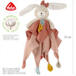 Baby Schmusetuch Hase rosa aus Bio-Baumwolle – ca. 37 cm groß, mit Schnullerhalter und weichem Stoff