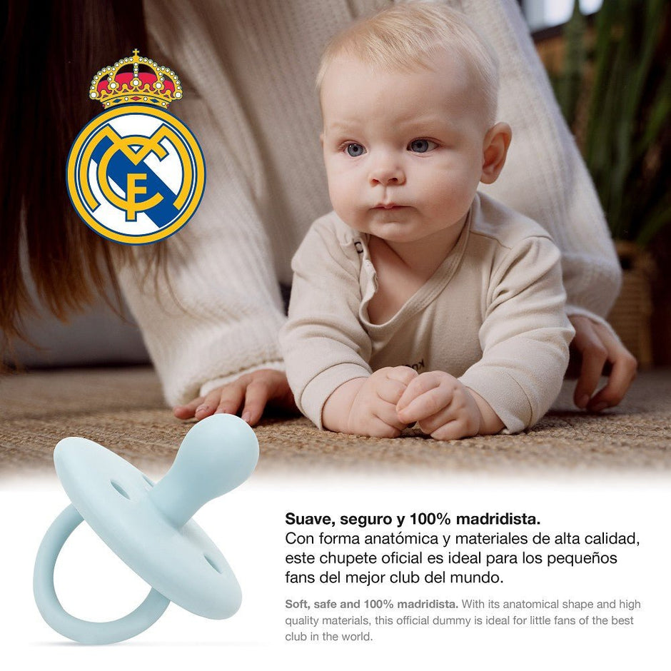 Schnuller Real Madrid aus Silikon – Blau/Rosa - Babylions