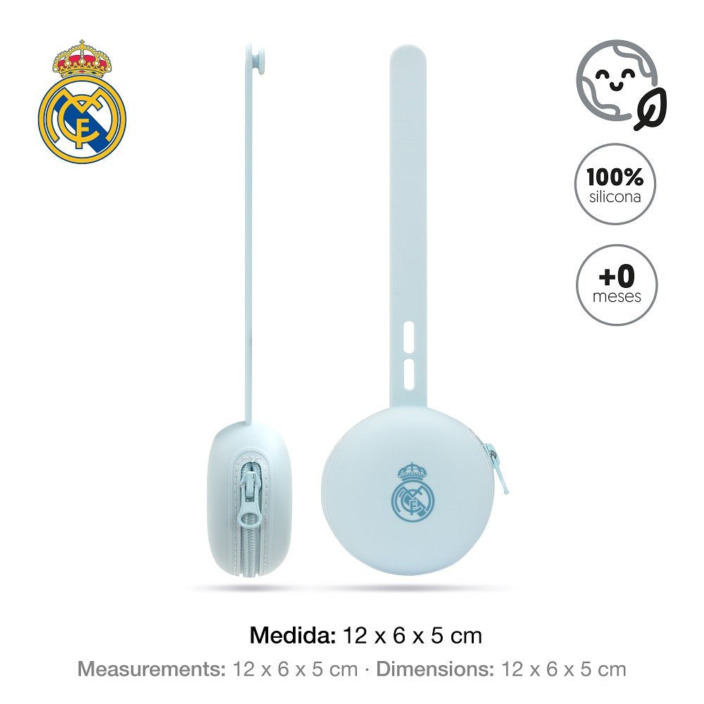 Schnullerhalter Real Madrid aus Silikon – Blau/Rosa - Babylions