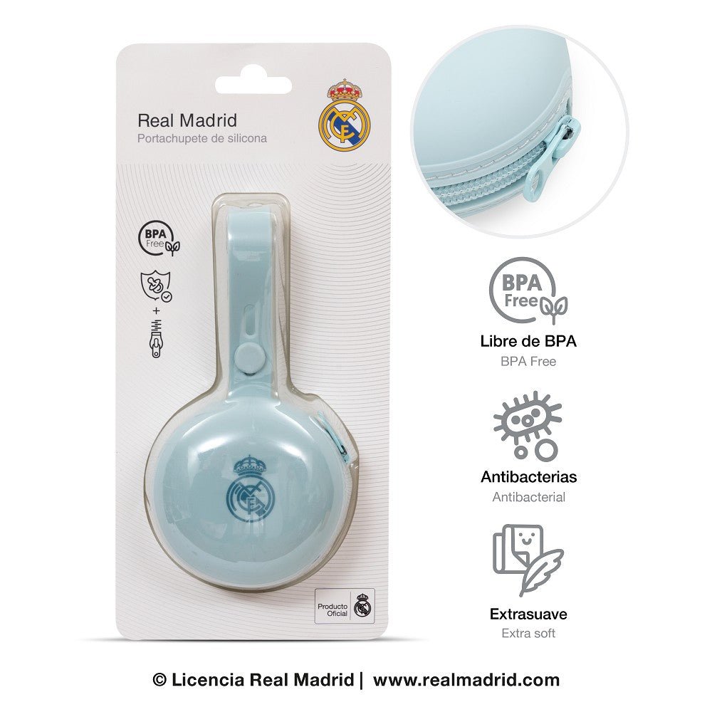 Schnullerhalter Real Madrid aus Silikon – Blau/Rosa - Babylions