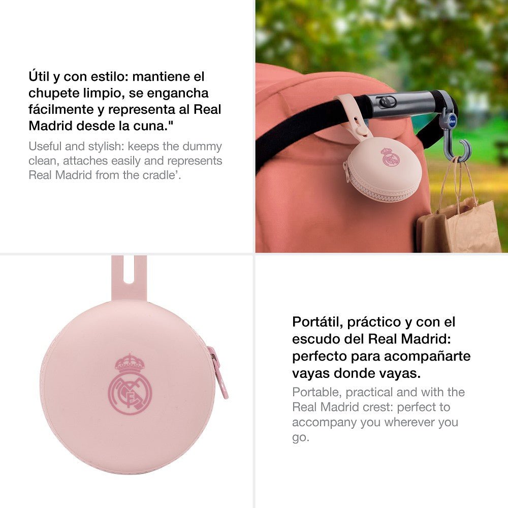 Schnullerhalter Real Madrid aus Silikon – Blau/Rosa - Babylions