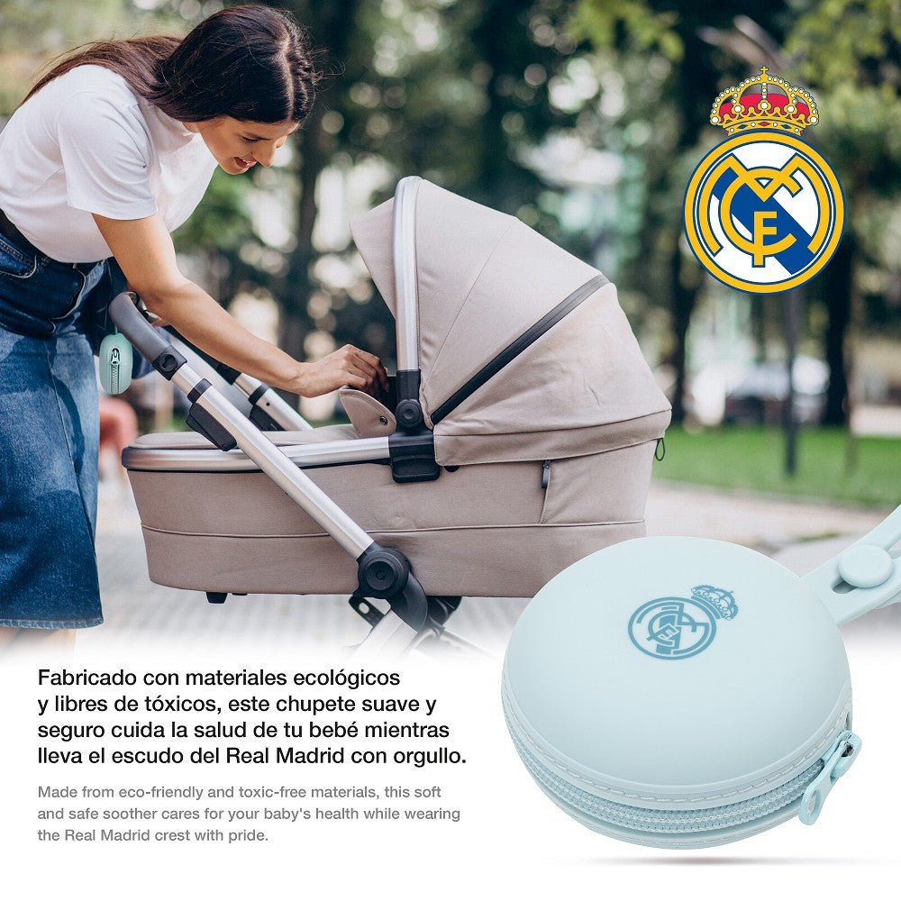 Schnullerhalter Real Madrid aus Silikon – Blau/Rosa - Babylions