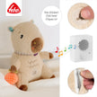 Capybara Spieluhr von Fehn mit Musikfunktion und Bedienung weiches Kuscheltier mit Soundmodul für Babys